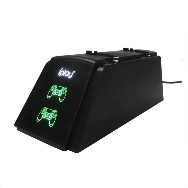 Alt view image 2 of 6 - Dual Charging Station for PS4 Controller 2-Slot Gamepad Charger Dock, Compatible with PS4/PS4 Slim/PS4 Pro, with LED Indicator- black