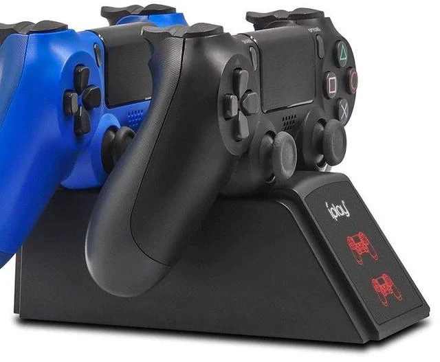 Alt view image 5 of 6 - Dual Charging Station for PS4 Controller 2-Slot Gamepad Charger Dock, Compatible with PS4/PS4 Slim/PS4 Pro, with LED Indicator- black