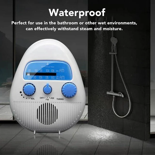 Alt view image 2 of 7 - Shower Radio, AM FM Radio, Portable ABS Bathroom Radio Built in Speaker Battery Operated Shower Radio