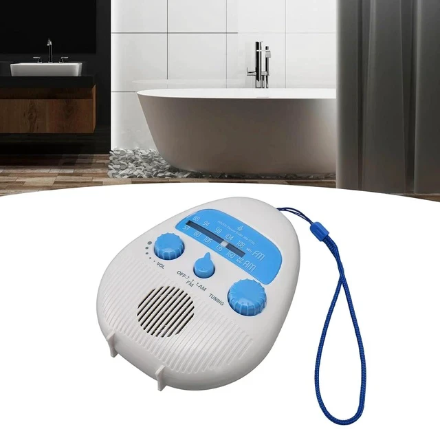 Alt view image 6 of 7 - Shower Radio, AM FM Radio, Portable ABS Bathroom Radio Built in Speaker Battery Operated Shower Radio