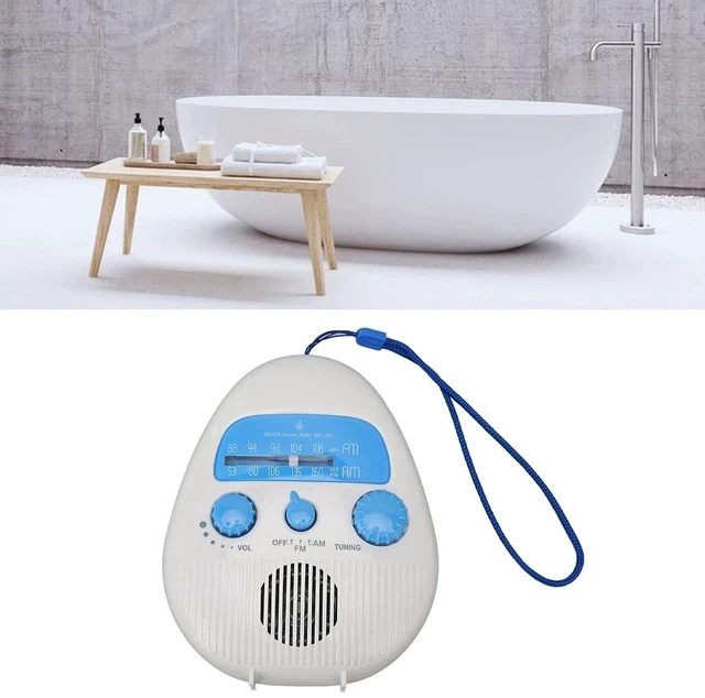 Alt view image 5 of 7 - Shower Radio, AM FM Radio, Portable ABS Bathroom Radio Built in Speaker Battery Operated Shower Radio