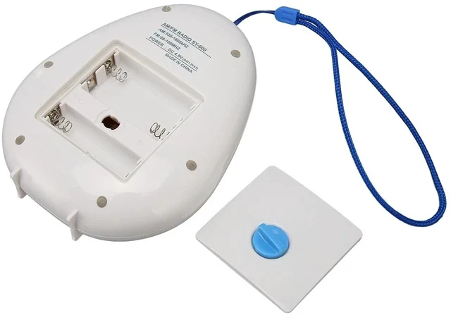 Alt view image 7 of 7 - Shower Radio, AM FM Radio, Portable ABS Bathroom Radio Built in Speaker Battery Operated Shower Radio