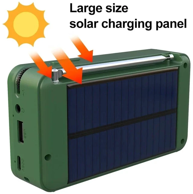 Alt view image 5 of 7 - Emergency Radio Digital DAB DAB+, Rechargeable Portable Solar Radio Multi Functional Bluetooth 5.0 Speaker LCD Display Time Setting