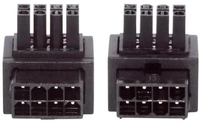 Alt view image 2 of 6 - 2 Pack 90 Degree ATX 8Pin EPS 12V CPU Power Adapter, Right Angle Power Connector for PC Motherboard