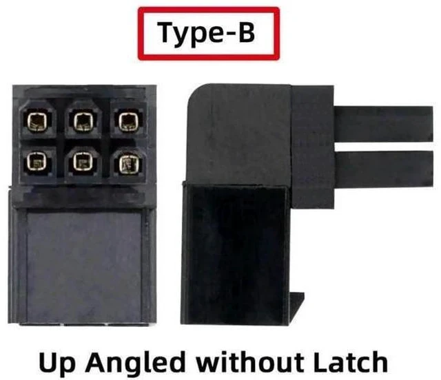 Alt view image 3 of 7 - 2 Pack 90 Degree ATX 6Pin GPU Power Adapter, Angled Graphics Card Power Connector