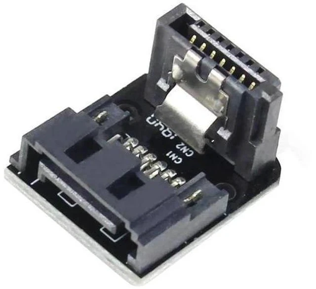 Alt view image 3 of 7 - 2 PCS 90 Degree SATA 7Pin Male to Female Adapter, Right Angle SATA Data Converter for Motherboard SSD HDD Desktop PC