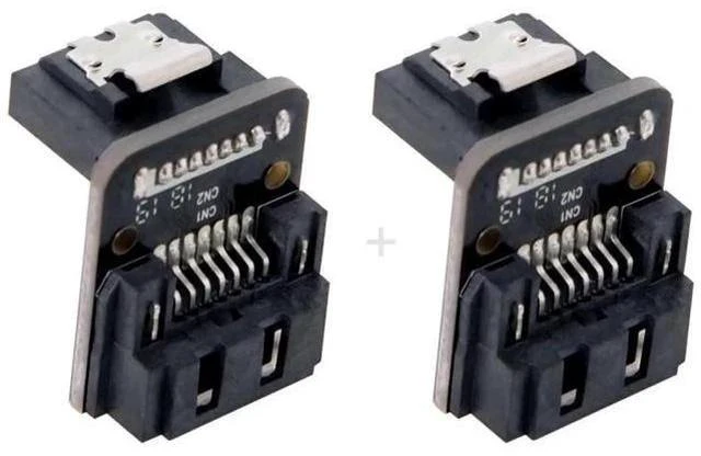 Main image of 90 Degree Right Angle SATA 7Pin Female to Male Adapter, 6Gbps SATA III Signal Converter for Desktop Motherboard, SSD & HDD