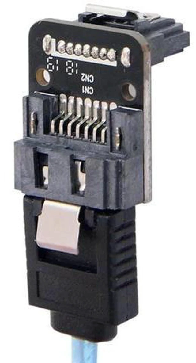 Alt view image 7 of 7 - 90 Degree Right Angle SATA 7Pin Female to Male Adapter, 6Gbps SATA III Signal Converter for Desktop Motherboard, SSD & HDD