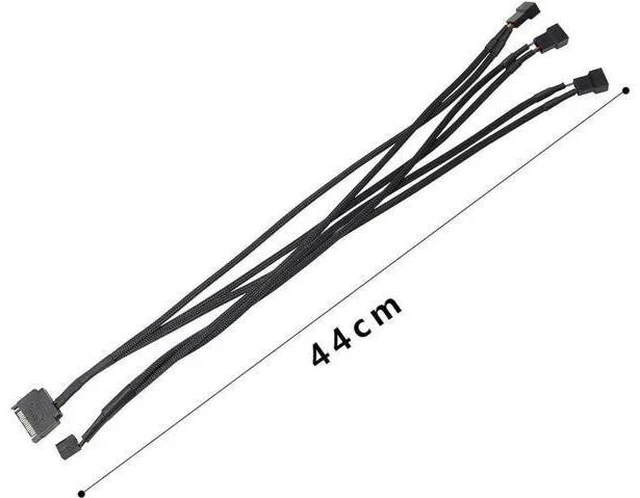 Alt view image 4 of 6 - 2 Pack SATA Power to 3/4 Pin PWM Fan Splitter Hub, 12V Desktop Chassis Cooling Fan Power Adapter