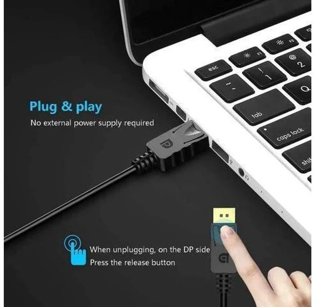 Alt view image 6 of 7 - 1 Pack Gold-Plated DisplayPort Male to VGA Female Adapter, DP to VGA Converter for Laptop Desktop PC Monitor Projector HDTV, Black