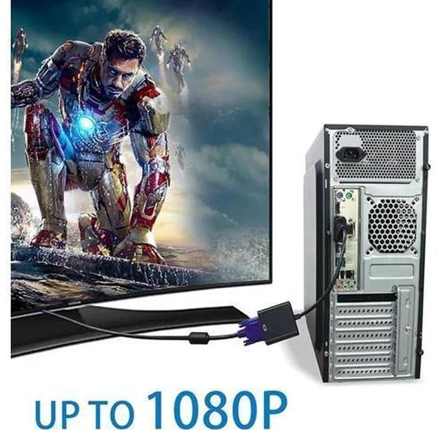 Alt view image 3 of 7 - Active DVI-D 24+1 Male to VGA Female Adapter, 1080P Full HD DVI to VGA Signal Converter for PC, Laptop, Graphics Card, Projector & HDTV