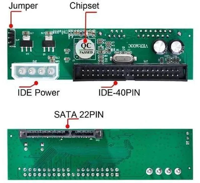 Alt view image 3 of 5 - SATA HDD to 40Pin IDE/PATA Desktop Motherboard Converter PCB Adapter, Compatible with 2.5" & 3.5" SATA SSD/HDD