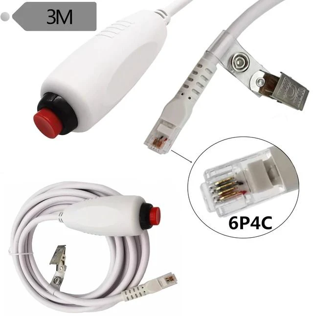 Main image of 6P4C Nurse Call Button Cable Patient Emergency Stop Switch Cord, Nurse Call System Replacement Line with Push-Button Switch for Hospitals / Nursing Homes