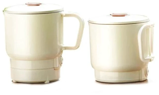 Main image of Collapsible Travel Kettle Portable Electric Hot Water Boiler, Insulated, Stainless Steel, Mini 1-Cup Capacity, Foldable Handle for Travel