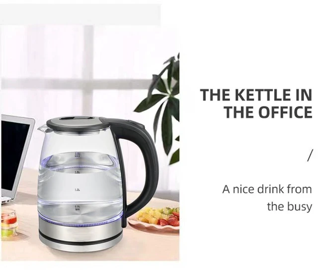 Alt view image 5 of 7 - US Standard 2L Blue Light Glass Electric Kettle Automatic Shut-Off, Anti-Scald, BPA-Free Borosilicate Glass, Fast Boil, 110V