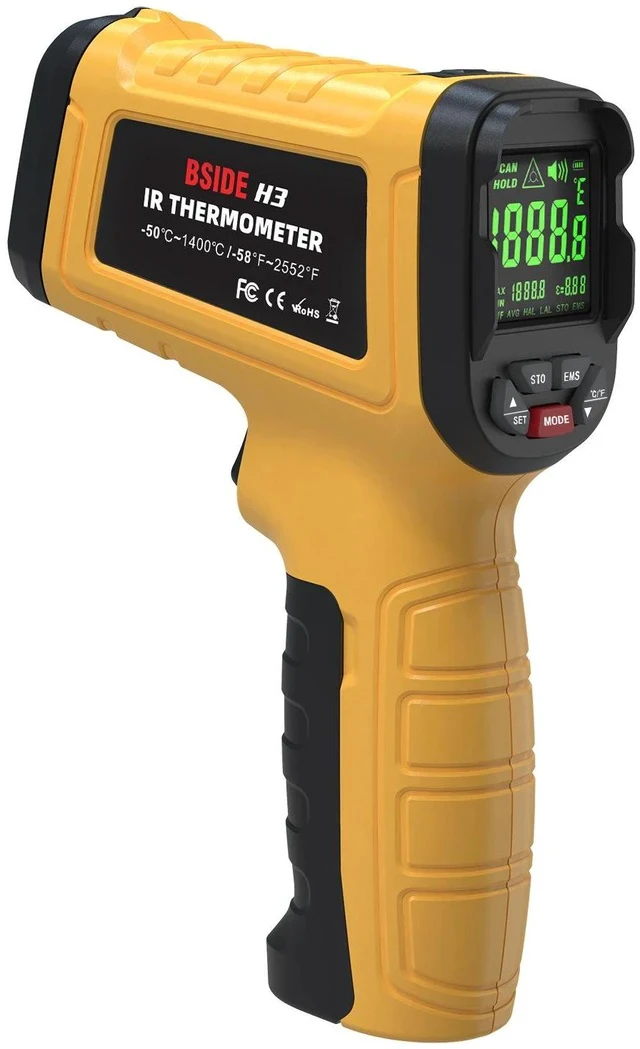 Alt view image 2 of 7 - H3 High-Temperature Infrared Thermometer -50°C to 1400°C, 50:1 Distance-to-Spot Ratio, Non-Contact Temperature Gun with Adjustable Emissivity
