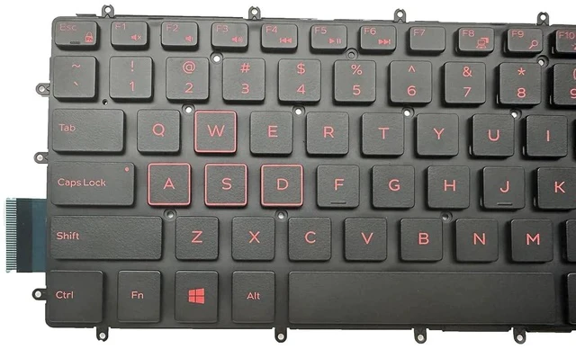 Alt view image 3 of 4 - Laptop Replacement US Layout Red Backlight Keyboard for 3579 3583 3779 5565 5567 5570 5575 5587 7566 7567 7577 7588 5765 5767 5770 5775 7773 7778 7779 Series Red Letter 03R0JR