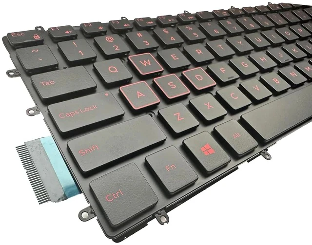 Alt view image 4 of 4 - Laptop Replacement US Layout Red Backlight Keyboard for 3579 3583 3779 5565 5567 5570 5575 5587 7566 7567 7577 7588 5765 5767 5770 5775 7773 7778 7779 Series Red Letter 03R0JR
