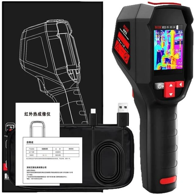 Alt view image 7 of 7 - HX3 Portable Thermal Imaging Camera Non-Contact High-Temp Tester, 3-Point Temperature Measurement, Auto Hot/Cold Tracking, 30,000 Image Storage