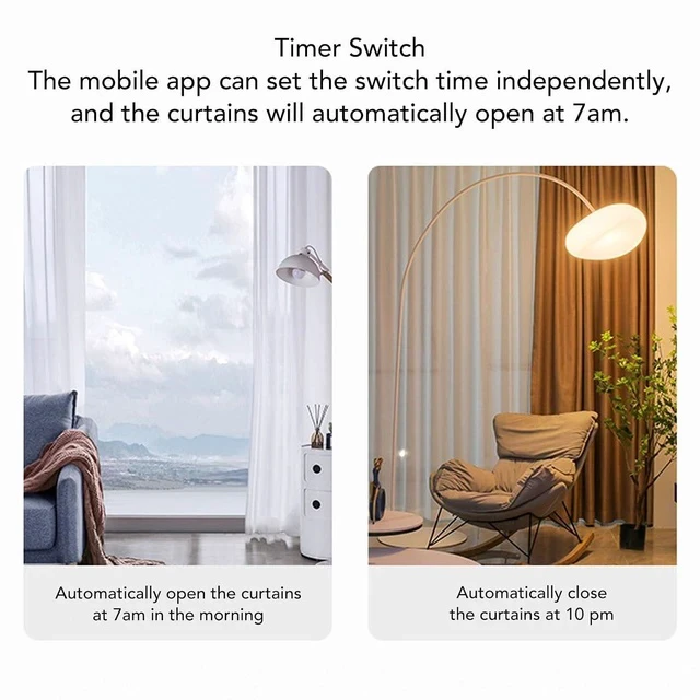 Alt view image 3 of 7 - Automatic Curtain Opener Solar Powered, Smart Curtain Motor with APP & Remote Control, Compatible with Roman Rod U I Track, Voice Control for Home, Timed Auto Curtains Closer