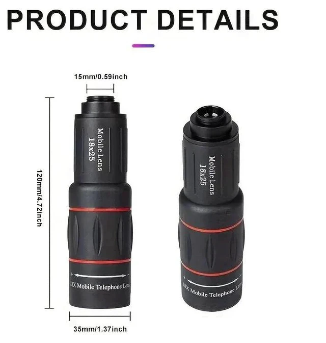 Alt view image 6 of 6 - 64x High-Power Phone Telephoto Lens HD Concert Camera Telescope, Portable External Lens for Mobile Photography, Zoom in for Stage Close-ups