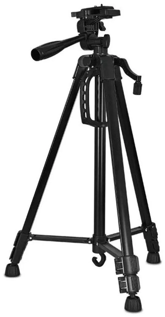 Alt view image 2 of 4 - Portable 3366 Tripod Stand Multi-Function Floor Tripod for Phone/Live Streaming/Vlog/Photography, Selfie Video Recording, Lightweight & Adjustable - black