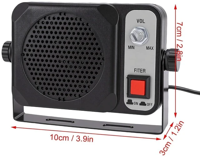 Alt view image 7 of 7 - Amplified External Speaker, 1.5W 8 with Noise Filter | 3.5mm Plug for CB Ham Radio, Plug and Play Clear Audio for Mobile Transceiver