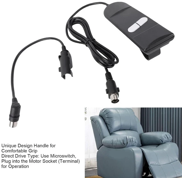 Alt view image 2 of 7 - 4-Pin 2-Button Straight Plug Hand Control | Lift Chair Remote Replacement for Recliner and Electric Motor
