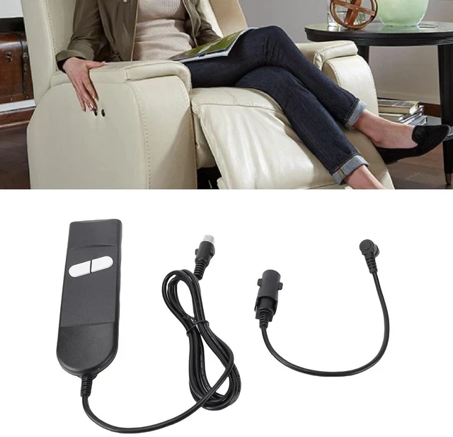 Alt view image 3 of 7 - 4-Pin 2-Button Straight Plug Hand Control | Lift Chair Remote Replacement for Recliner and Electric Motor