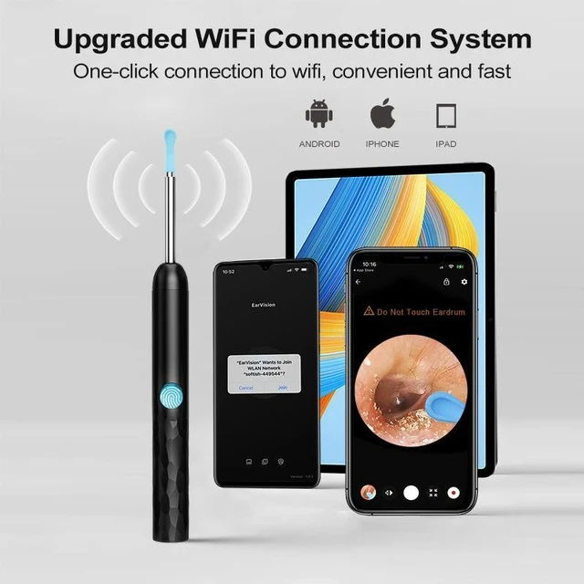 Alt view image 5 of 7 - Wireless WiFi Visual Ear Cleaner HD Smart Earwax Removal Kit with Rechargeable Illuminated Ear Pick, Complete Set for Safe & Precise Cleaning