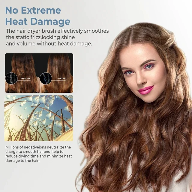 Alt view image 7 of 7 - 5-in-1 Multifunctional Hot Air Styler with Negative Ion Technology High-Speed Hair Dryer Brush, Auto-Curling Wand, Straightening Comb & Volumizing Set for All Hair Types
