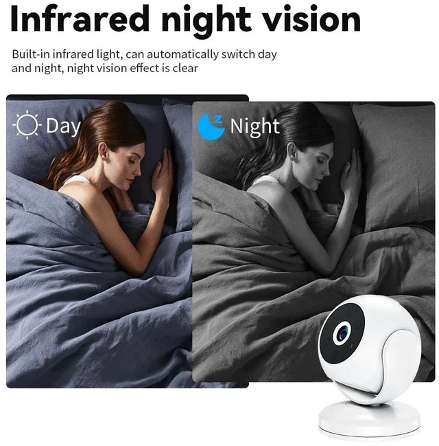 Alt view image 5 of 7 - A5 Smart Ultra-Wide Angle Mini Camera 1080P HD Infrared Night Vision Security Monitor, Baby/Nanny Camera - white
