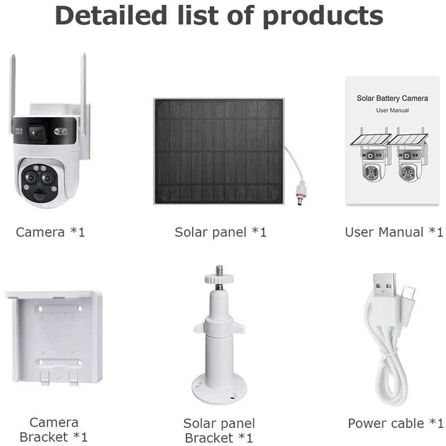 Alt view image 7 of 7 - 15X Zoom Solar Security Camera, 6MP Wireless Outdoor PTZ, 355° Pan 90° Tilt, Color Night Vision, PIR Human Detection, 4G/WiFi Dual Connectivity, IP66 Weatherproof