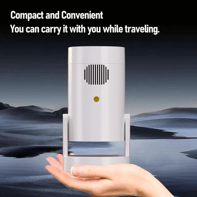 Alt view image 5 of 7 - Mini Portable Projector with 6000mAh Rechargeable Battery, 1080P Supported Outdoor Movie Projector, 180 Rotatable Built in Speaker for Bedroom, Camping, Kids