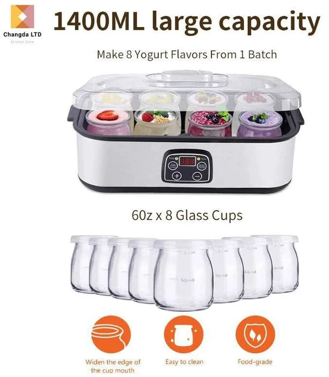 Alt view image 4 of 4 - 1,400ML Multifunctional Frozen Yogurt & Ice Cream Maker Large Capacity 60oz, for Smoothies, Gelato, Jam & Pudding, DIY Dessert Machine for Home