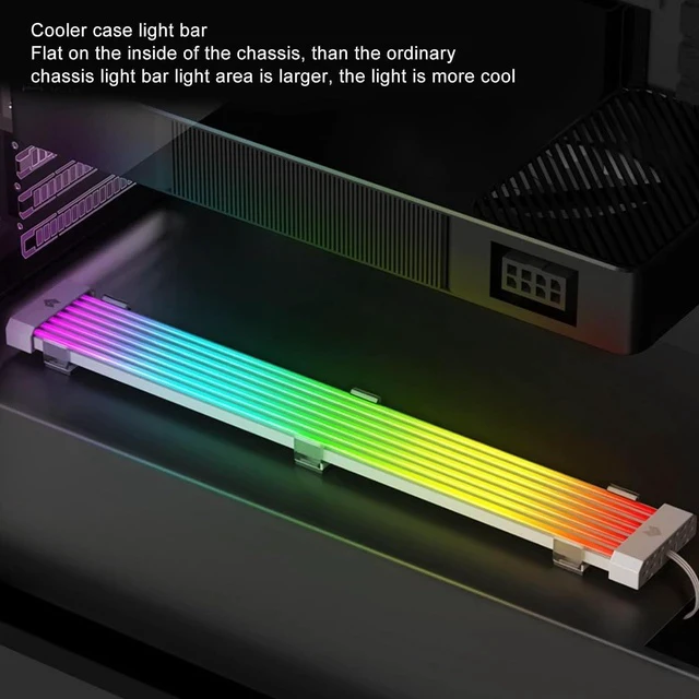 Alt view image 2 of 7 - RGB Power Extension Cable Kit - ARGB Motherboard Power Supply Cable, 24 Pin ATX Cable 5V 3Pin Synchronized PSU with LED Diffused Soft Silicone Tube