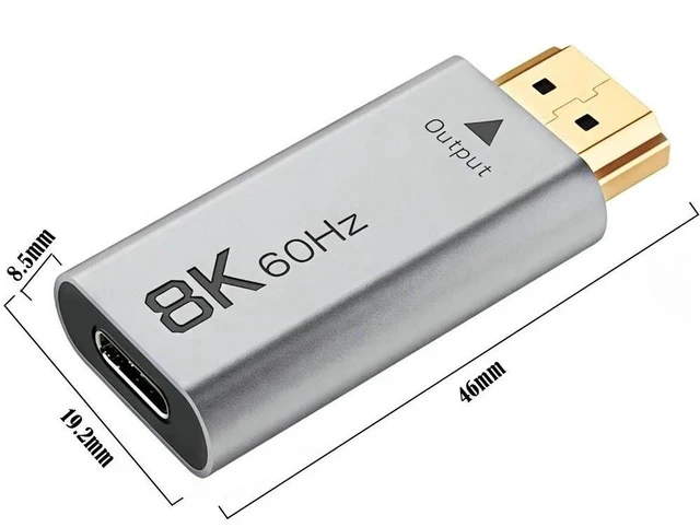 Alt view image 2 of 6 - USB-C Female to HDMI Male Adapter 8K@60Hz 4K@120Hz, Type-C to HDMI Converter, SyncMOS 7100 Chipset, 8K Display Adapter for PC / Laptop / Tablet
