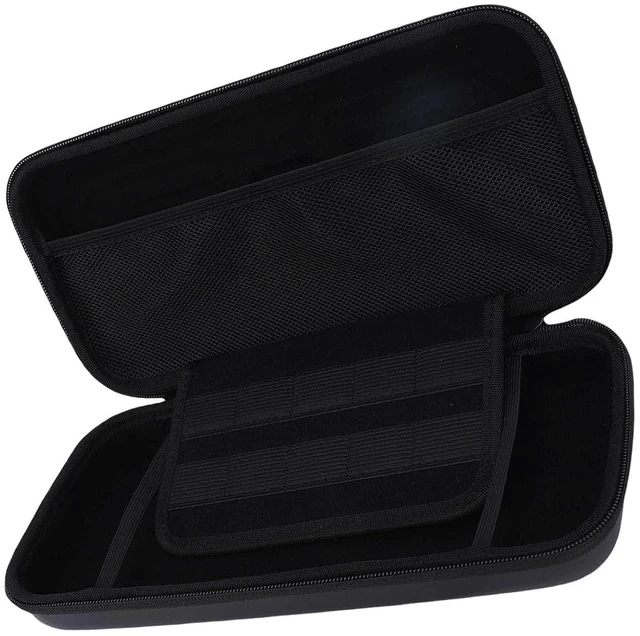 Alt view image 3 of 7 - Portable 2 Console Case | Hard PU Shell Shockproof Storage Bag with 10 Game Card Slots, Accessories Compartment, Double Zippers for Travel