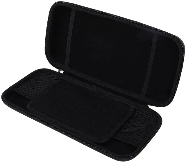 Alt view image 5 of 7 - Portable 2 Console Case | Hard PU Shell Shockproof Storage Bag with 10 Game Card Slots, Accessories Compartment, Double Zippers for Travel
