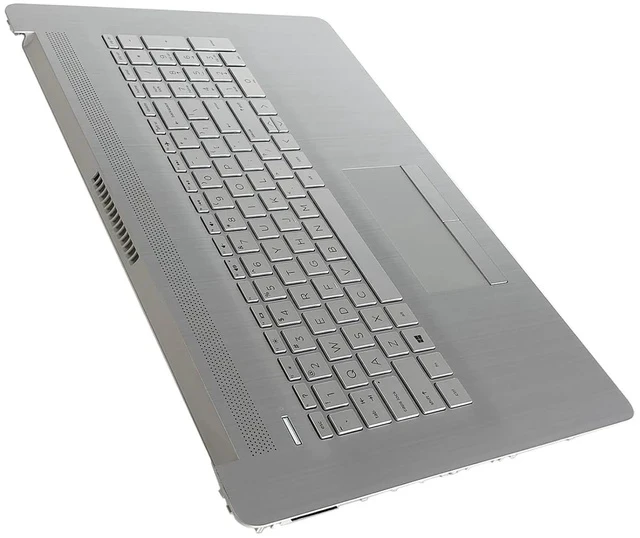 Alt view image 4 of 7 - Replacement for HP 17t-by 17z-ca 17-by 17-ca Laptop Upper Top Cover Case Palmrest Not-Backlit Keyboard Touchpad Assembly Part with ODD L92785-001 2020 Year, Silver, 17.3 inch