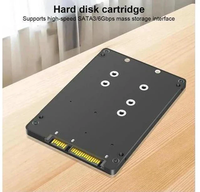 Alt view image 2 of 4 - Dual B Key M.2 NGFF SSD to 2.5" SATA III Adapter, 6Gbps Dual M.2 SATA Converter with Enclosure, Driver-Free