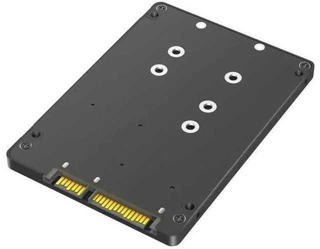 Alt view image 3 of 4 - Dual B Key M.2 NGFF SSD to 2.5" SATA III Adapter, 6Gbps Dual M.2 SATA Converter with Enclosure, Driver-Free