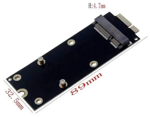 Alt view image 3 of 4 - mSATA Mini PCIe SATA SSD to 7+17Pin Adapter Card, 2012 MacBook Proprietary SSD Converter Compatible with A1425 A1398 MC975 MC976
