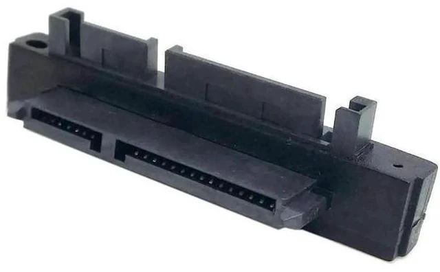 Alt view image 5 of 5 - 90 Degree Right Angled SATA 22Pin 7+15 Male to Female Extension Adapter
