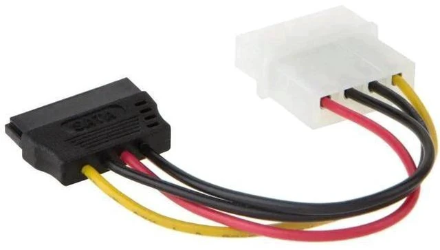 Alt view image 2 of 3 - 5 Pack 4 Inch 4Pin Molex to 15Pin SATA Power Adapter Cables for PC Storage Devices