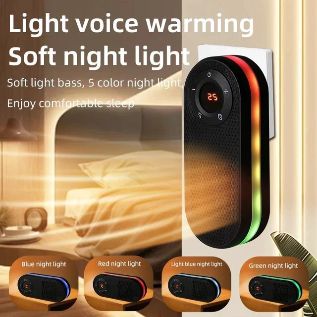 Alt view image 2 of 7 - Desktop Small Heater PTC Ceramic Silent Electric Heater with Digital Display for Home Office Use
