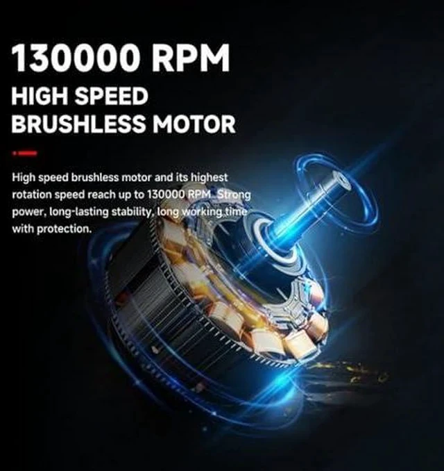 Alt view image 3 of 7 - Super Powerful Turbo Fan Brushless with USB Rechargeable for Dust Snow Blowing, 130000RPM Handheld Electric , 52m / S Wind Speed Duster Fan, Black, Bewinnerif7c16eaok