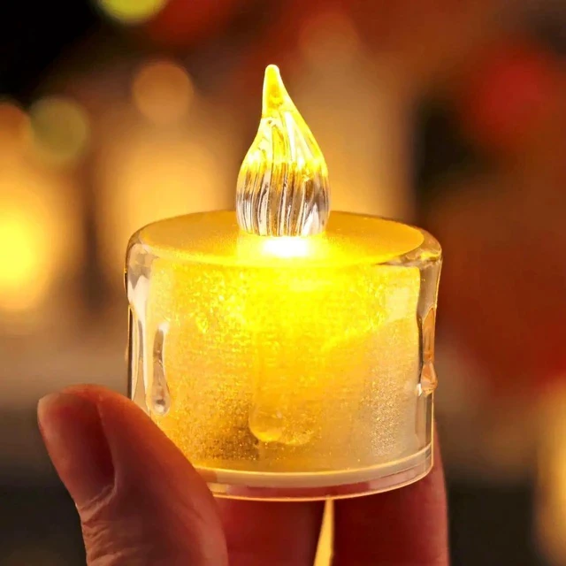 Alt view image 3 of 5 - Gemdeck 24pcs LED Tea Lights Candles Flameless Candle Lights Perfect for Valentines Day Medium