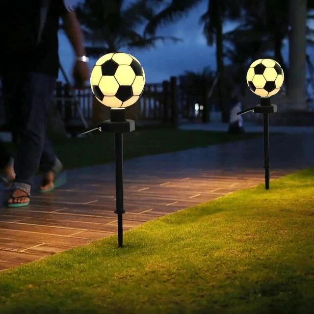 Main image of Gemdeck 2pcs Football Shaped Solar Pathway Lights Soccer Solar Powered Lawn Lights Garden Light