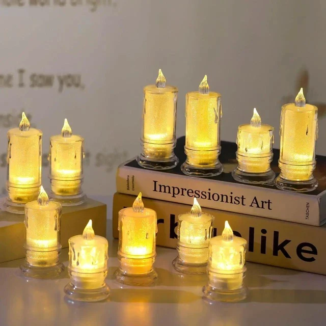 Alt view image 5 of 5 - Gemdeck 24pcs LED Tea Lights Candles Flameless Candle Lights Perfect for Valentines Day Medium